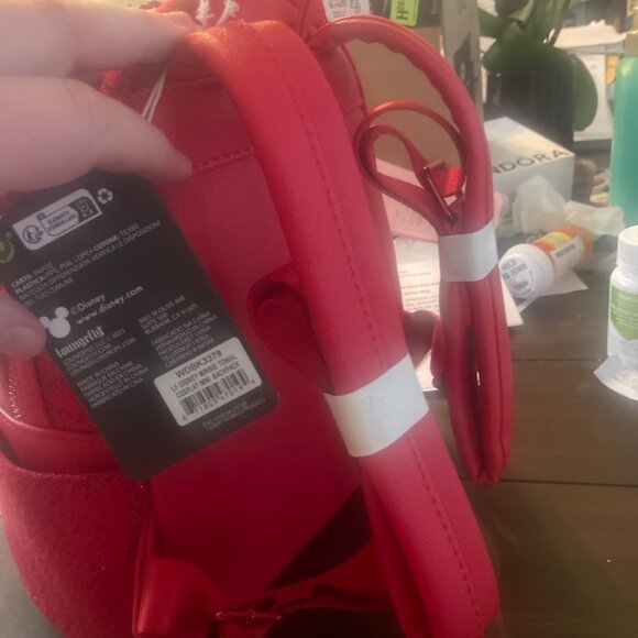 Disney Loungefly Red Minnie Mouse Tonal Cosplay Mini Backpack & Wallet Set – NWT - Picture 3 of 9